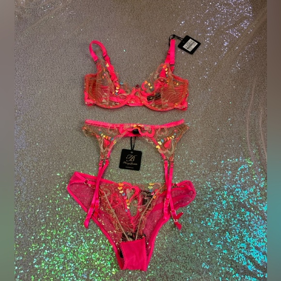 Honey birdette Pink Candy 34dd/e and Panty